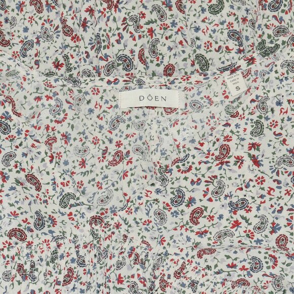 Doen Pietra Dress Cream Saint Claude Paisley Floral Printed Silk S - Picture 8 of 8